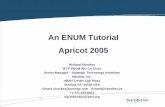 ENUM Overview APT-ITU Joint Workshop An ENUM Tutorialapricot.net/apricot2005/slides/T12-3.pdf · Recp Comp / Billing OSS related issues • The Internet is based on Transit and Peering