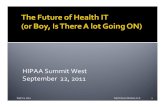 HIPAA Summit September 22, - ehcca.comJan 1, 2013 (overlap with 5010 and ICD‐10) IFR published July 8th. Most CORE rules, but not acknowledgements. Remittance advice and EFT ‐adopted