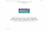 Weekly List of Valid Planning Applications · 2020-03-26 · Weekly Planning list for 16 November 2018 Page 1 Argyll and Bute Council Planning Weekly List of Valid Planning Applications