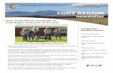 CODY REGION - Wyoming Game and Fish Department Offices/Cod… · the wyoming game and fish department CODY REGION newsletter September 2017 Trout Creek Ranch recognized as Cody Region