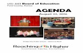 Ford County, Kansas AGENDA · 22/08/2016  · Miller Elementary 1100 Avenue G 1. Call to Order 2. Roll Call 3. Adoption of the Agenda (AI) 4. Welcome to Miller Elementary – Kim