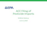 ACE Filing of Pesticide Imports...2018/06/06  · Automated Commercial Environment (ACE) Pesticide Filings 11 How many of you have done pesticide filings through the PGA Message Set