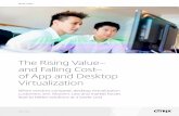 The falling costs & rising value of desktop virtualization · Enabling people to access their apps, desktops and data from anywhere, desktop virtualization provides a foundation for