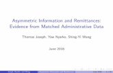 Asymmetric Information and Remittances: Evidence from ...pubdocs.worldbank.org/.../Shing-Yi...remittances.pdfRemittances have been shown to improve the economic outcomes of households