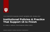 Institutional Policies & Practice That Support 15 to Finish · Data Collection & Analysis Financial Aid Caps on Credits per Degree (2012) • Baccalaureate Degrees ... • Seniors