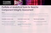 Portfolio of Analytical Tools for Reactor Component ... · Portfolio of Analytical Tools for Reactor Component Integrity Assessment . Mission. The Component Integrity Branch (CIB)