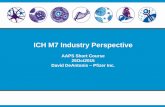 ICH M7 Industry Perspective - Amazon Web Services...ICH M7 Industry Perspective AAPS Short Course 25Oct2015 David DeAntonis – Pfizer Inc. • High level perspectives on overall guidance
