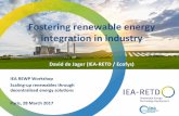 Fostering renewable energy integration in industry · Integration of RE on industrial assets brings direct benefits to industrial players •Reduced energy cost and prices hedging