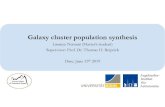 Galaxy cluster population synthesisth- · 2019-06-22 · Halo mass function Galaxy clusters ... Results Outlook 2 Halo mass function Reference: ILLUSTRIS Simulation Press-Schechter