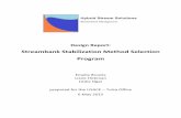 Streambank Stabilization Selection Program...workbook) with an accompanying guideline document which acts as a user’s manual. The watershed was characterized in terms of common bank