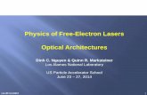 Physics of Free-Electron Lasers Optical Architectures · • The SSG scales with the cube of the product of rho and N u (thus, SSG scales ... • Initial power loss of 1/9 Seeded