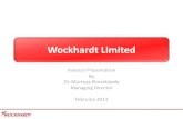 Wockhardt Limited - Alpha Ideasalphaideas.in/wp-content/uploads/2013/02/Investor... · Wockhardt Limited does not undertake any obligation to update forward looking statements to