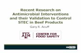 Recent Research on Antimicrobial ... - STEC Beef Safety Conference Acuff.pdf · implementation of HACCP requires validation. International Commission on Microbiological ... Goetta