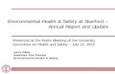 Environmental Health & Safety at Stanford – Annual Report ...web.stanford.edu/dept/EHS/cgi-bin/uchs/sites/... · Annual Report and Update Larry Gibbs Associate Vice Provost Environmental