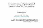 Symmetries and “principles of construction” in FoundationsPhilosophical Preliminaries A “foundational analysis” (a fully justified search for “unshakable certainties”,