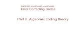 Part II. Algebraic coding theoryabarg/626-2009/626-PartII.pdf · Euclidean division algorithm (EDA) This system of equations can be solved for r n because from the last equation,