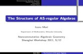 The Structure of AS-regular Algebras · Izuru Mori The Structure of AS-regular Algebras. Noncommutative Algebraic Geometry Representation Theory Interactions Related Topics.. Fano