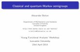 Classical and quantum Markov semigroupsbelton/www/notes/23iv14.pdf · 2014-04-23 · Classical Markov semigroups Markov processes Markov semigroups Inﬁnitesimal generators AlexanderBelton