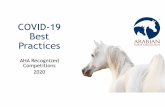 COVID-19 Best Practices...Social Distancing-Kelsey Social distancing throughout show grounds by: • Limit to two people per horse in warm up arena • At facilities where there is