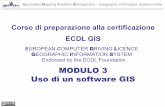 MODULO 3 Uso di un software GIS - …5 Uso di un sw GIS Software previsto per gli esami del 3 modulo della certificazione ECDL GIS: ESRI ArcGIS 9.x, ESRI ArcGIS 10.x, ESRI ArcGIS Pro