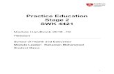 Practice Education Stage 2 SWK 4421swkpracticeeducation.com/wp-content/uploads/2018/10/SWK... · 2018-10-19 · Stage 2 . SWK 4421 . Module Handbook 2018 -19 Hendon . School of Health