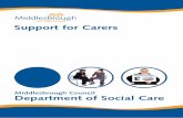 Local Support for Carers Support for Carers · Alternatively another service such as you GP, District Nurse, other health or housing staff or a carer support service can help you