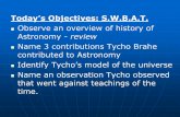 Today’s Objectives: S.W.B.A.T. - Mr. Goodyear Astronomy · 2019-08-22 · Today’s Objectives: S.W.B.A.T. Observe an overview of history of Astronomy - review Name 3 contributions