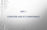 UNIT- I COMPUTER AND IT’S COMPONENTS · INTRODUCTION (CONTD..) •Data is a collection of unprocessed facts, figures, and symbols. e.g. Ram, age, 32, years, old •Information is