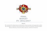 FINAL BUDGET FY‐ 2016/2017 - Lakeside Fire Protection District€¦ · FY‐ 2016/2017 Mission: The Lakeside Fire Department is dedicated to the prevention and suppression of fire;
