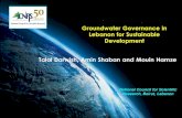 Groundwater Governance in Lebanon for Sustainable Development Talal … · 2018-07-14 · Talal Darwish, Amin Shaban and Mouin Hamze National Council for Scientific Research, Beirut,