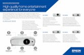 Epson Home Cinema Projector Range High quality home ... new/Epson home...experience for everyone Discover the ideal projector for your big screen, home entertainment needs. Each of