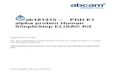 SimpleStep ELISA® Kit alpha protein Human ab181415 – PDH E1€¦ · 500 x g for 5 minutes at 4ºC. 11.1.2 Rinse cells twice with PBS. 11.1.3 Solubilize pellet at 2 x 107 cell/mL