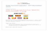 Regional Grouping India To Inaugurate First Ever ‘ IMSTE Ports …cl-video.s3.amazonaws.com/download_section/CA/07-11-2019... · 2019-11-07 · outside the periphery of the solar