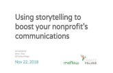 Using storytelling to boost your nonprofit’s …...TODAY’S TOPIC: Leveraging storytelling within your existing marketing communications mix Using stories to boosts the quality