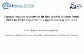 Rogue waves occurred in the World Ocean from 2011 to 2018 ...€¦ · A catalogue of anomalously large waves (rogue or freak waves) occurred in the World Ocean during 2011-2018 reported