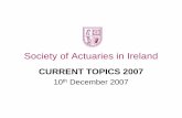Society of Actuaries in Ireland · Variable Annuities & GMXB’s •What are they? • Typical product • GMXB ... Management of the risks • Reserving approach • Market size