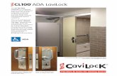 ADA · mounted on CS WallMount Track ‘Vacant/In Use’ indicator plate with Emergency Release on outside door face. Easy to use ‘Unlock/Lock’ lever on inside door face. ADA.