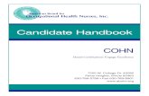 Candidate Handbook COHN COHN Handbook - Re… · Collaborate with other disciplines to protect and promote worker health and safety 2. Identify appropriate personal protective equipment