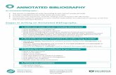 Annotated BibliographyRelated resources: Literature Review Writing an Abstract Student Learning | Te Taiako wgtn.ac.nz/student-learning student-learning@vuw.ac.nz +64 4 463 5999 ANNOTATED