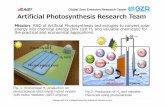 Global Zero Emission Research Center Artificial ...Artificial Photosynthesis Research Team Mission: R&D of Artificial Photosynthesis technologies to convert solar energy into chemical