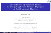 Unconstrained Optimization Models for Computing Several ...bicmr.pku.edu.cn/conference/opt-2013/20131222MEig.pdf · Outline 1 Unconstrained optimization and eigenvalue computing 2