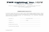 AA1TSS-LED - TWR Lighting, Inc. · 2.4.2 Connect the RED wire from the LED sidelight group to the circuit breaker marked “S.” 2.4.3. Connect the . WHITE. neutral wire(s) to one