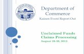 Department of Commerce - Lean Ohio · 2013-08-30 · Kaizen Event Report Out . T. EAM: U. NITED. W. E. S. TAND! THE TEAM 8/30/2013 ... Less Time Opening Mail. Time Saved Setting Up.