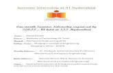 Summer Internship at IIT Hyderabadteqip.iith.ac.in/.../07/Kislay-Kumara_Internship-Report.pdf · 2019-07-17 · Summer Internship at IIT Hyderabad One-month Summer Internship organized
