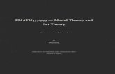 PMATH433/733 — Model Theory and Set Theory · theory, we look at set theory as a language of mathematics. Some of the examples of which we look into in this ﬂavour of set theory