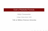 Euler's Polyhedral Formula - City University of New York · College of Staten Island, CUNY Talk at William Paterson University. Euler Leonhard Euler (1707-1783) Leonhard Euler was