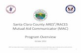 Clara County ARES /RACES Mutual Aid Communicator (MAC ...€¦ · Program Overview October 2013 ... • Baseline training, experience, equipment, skill set Type V Licensed Amateur