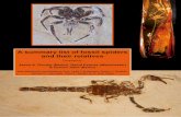 A summary list of fossil spiders and their relatives · The most significant additions to the arachnid fossil record come from the latest book by Jörg Wunderlich, who added around