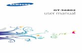 GT-S6802 user manual · Use only Samsung-approved software. Pirated or illegal software may cause damage or malfunctions that are not covered by your manufacturer's warranty. The