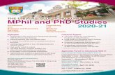 THE UNIVERSITY OF HONG KONG MPhil and PhD Studies · Hong Kong PhD Fellowship (HKPF) Scheme Initial application to the Research Grants Council (RGC): September 1 noon – December